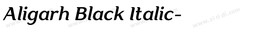Aligarh Black Italic字体转换